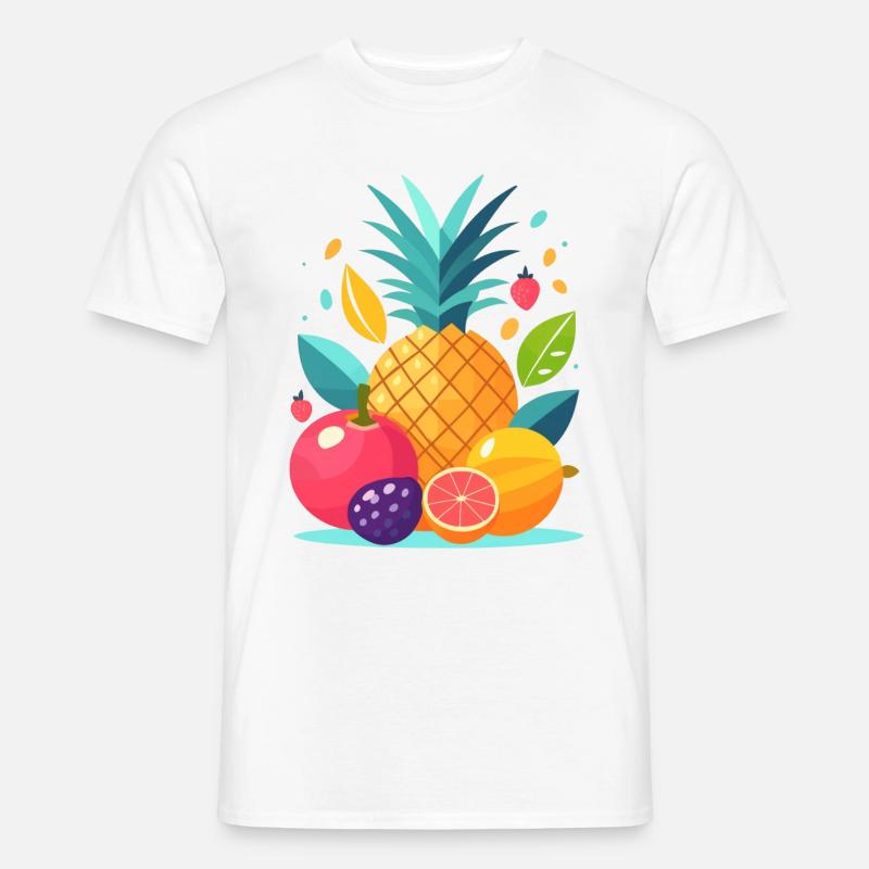 Obst im Flat Design - Männer T-Shirt - Weiß