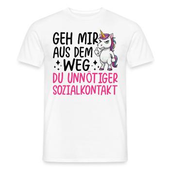 Écarte-toi de mon chemin, contact social inutile - T-shirt homme - blanc - Devant - AI Model Male 178 dark (178cm)