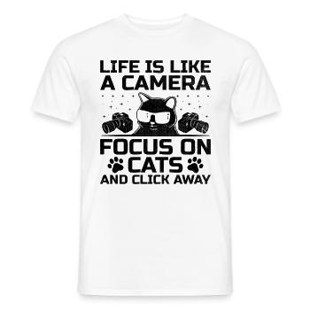 Cat Photographers Cat Lovers Photograpy Cats Photo - Men's T-Shirt - white - Front - AI Model Male 178 dark (178cm)