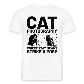 Chat Photographes Chat Amoureux Des Chats Photo - T-shirt homme - blanc - Devant - AI Model Male 178 dark (178cm)
