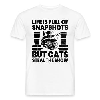Katzen Fotografen Katzenliebhaber Fotografie Katzen Foto - Männer T-Shirt - Weiß - Vorne - AI Model Male 178 dark (178cm)