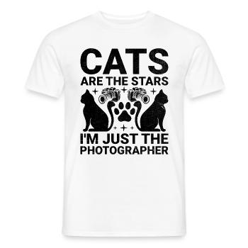 Cat Photographers Cat Lovers Photograpy Cats Photo - Men's T-Shirt - white - Front - AI Model Male 178 dark (178cm)