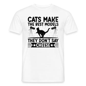 Cat Photographers Cat Lovers Photograpy Cats Photo - Men's T-Shirt - white - Front - AI Model Male 178 dark (178cm)