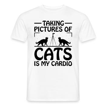 Katzen Fotografen Katzenliebhaber Fotografie Katzen Foto - Männer T-Shirt - Weiß - Vorne - AI Model Male 178 dark (178cm)