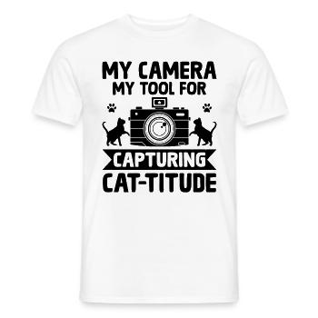 Cat Photographers Cat Lovers Photograpy Cats Photo - Men's T-Shirt - white - Front - AI Model Male 178 dark (178cm)