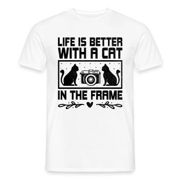 Chat Photographes Chat Amoureux Des Chats Photo - T-shirt homme - blanc - Devant - AI Model Male 178 dark (178cm)