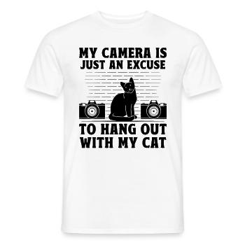 Cat Photographers Cat Lovers Photograpy Cats Photo - Men's T-Shirt - white - Front - AI Model Male 178 dark (178cm)