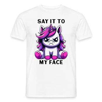 Say it to my face - Männer T-Shirt - Weiß - Vorne - AI Model Male 178 dark (178cm)