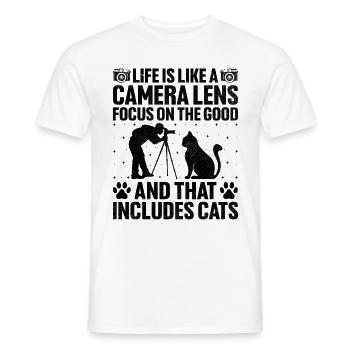 Cat Photographers Cat Lovers Photograpy Cats Photo - Men's T-Shirt - white - Front - AI Model Male 178 dark (178cm)
