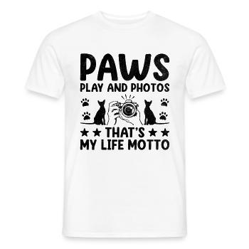 Katzen Fotografen Katzenliebhaber Fotografie Katzen Foto - Männer T-Shirt - Weiß - Vorne - AI Model Male 178 dark (178cm)