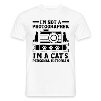 Cat Photographers Cat Lovers Photograpy Cats Photo - Men's T-Shirt - white - Front - AI Model Male 178 dark (178cm)