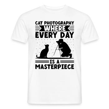 Cat Photographers Cat Lovers Photograpy Cats Photo - Men's T-Shirt - white - Front - AI Model Male 178 dark (178cm)