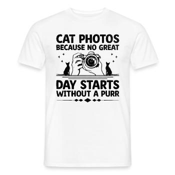 Cat Photographers Cat Lovers Photograpy Cats Photo - Men's T-Shirt - white - Front - AI Model Male 178 dark (178cm)