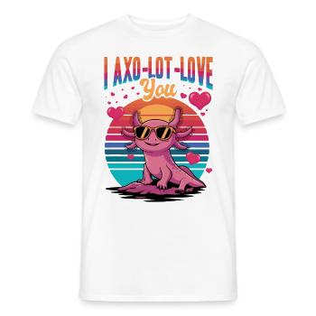 Drôle Axolotl Kawaii je Axo-lot-love toi ! - T-shirt homme - blanc - Devant - AI Model Male 178 dark (178cm)