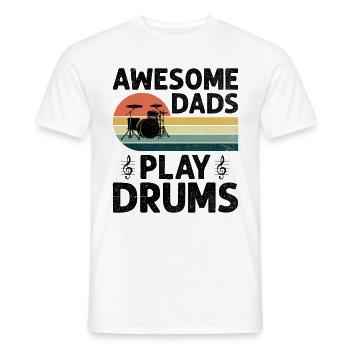 Awesome Dads Play Drums Drumming Drum Drummer Fath - Men's T-Shirt - white - Front - AI Model Male 178 dark (178cm)