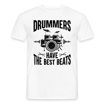 Schlagzeuger haben die besten Beats Schlagzeuger Schlagzeug Schlagzeug - Männer T-Shirt - Weiß - Vorne - AI Model Male 178 dark (178cm)