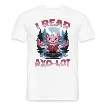 Livres Axolotl drôles Kawaii je lis Axo-lot - T-shirt homme - blanc - Devant - AI Model Male 178 dark (178cm)