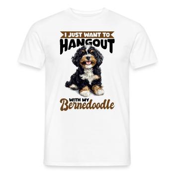 Bernedoodle Dog Breed I Just Want To Hangout - Men's T-Shirt - white - Front - AI Model Male 178 dark (178cm)