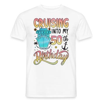 Cruising Into My 50th Birthday - Männer T-Shirt - Weiß - Vorne - AI Model Male 178 dark (178cm)