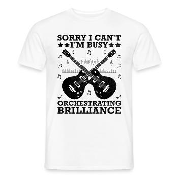 Sorry I Can't I'm Busy Orchestrating Brilliance Te - Men's T-Shirt - white - Front - AI Model Male 178 dark (178cm)