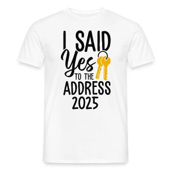 J’ai dit à l’adresse 2025 - T-shirt homme - blanc - Devant - AI Model Male 178 dark (178cm)