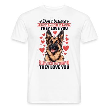 Race de chien de berger allemand - T-shirt homme - blanc - Devant - AI Model Male 178 dark (178cm)