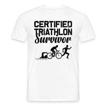Zertifizierter Triathlon Survivor Swim Bike Run Triathl - Männer T-Shirt - Weiß - Vorne - AI Model Male 178 dark (178cm)
