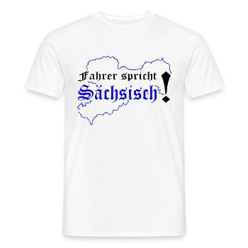LKW- Fahrer Spricht Sächsisch Berufskraftfahrer - Männer T-Shirt - Weiß - Vorne - AI Model Male 178 dark (178cm)