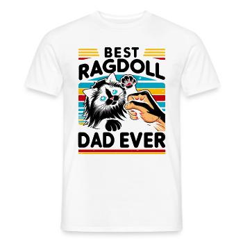Bester Ragdoll Papa aller Zeiten Ragdolls Besitzer Katzenliebhaber - Männer T-Shirt - Weiß - Vorne - AI Model Male 178 dark (178cm)