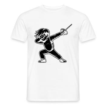 Dubbing Boy Fechter Zaun Schwert Degen Fechten - Männer T-Shirt - Weiß - Vorne - AI Model Male 178 dark (178cm)