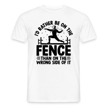 Ich bin lieber auf dem Zaun als auf der falschen Seite - Männer T-Shirt - Weiß - Vorne - AI Model Male 178 dark (178cm)