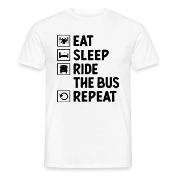 Eat Sleep Ride The Bus Repeat School Busman Driver - Men's T-Shirt - white - Front - AI Model Male 178 dark (178cm)