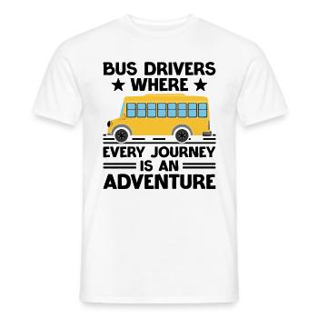 Busfahrer, bei denen jede Fahrt ein Abenteuer ist - Männer T-Shirt - Weiß - Vorne - AI Model Male 178 dark (178cm)