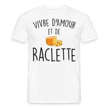 Leben von Liebe und Raclette - Männer T-Shirt - Weiß - Vorne - AI Model Male 178 dark (178cm)