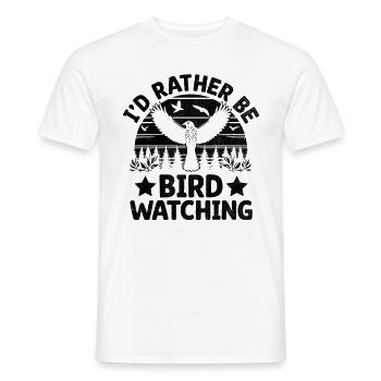 Ich würde lieber Vögel beobachten Vogelbeobachter Vogelbeobachter - Männer T-Shirt - Weiß - Vorne - AI Model Male 178 dark (178cm)