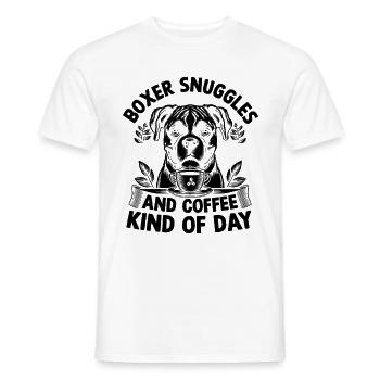 Boxer Câlins Et Café Type De Jour Caféine Chien - T-shirt homme - blanc - Devant - AI Model Male 178 dark (178cm)