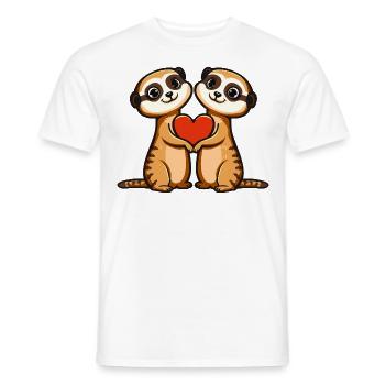 Suricate Couple Saint-Valentin - T-shirt homme - blanc - Devant - AI Model Male 178 dark (178cm)