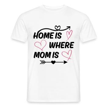 Mom saying home is where mom is - Men's T-Shirt - white - Front - AI Model Male 178 dark (178cm)