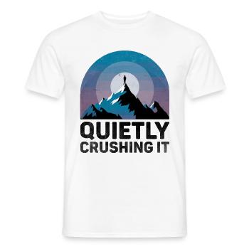 Quietly Crushing It Sayings For Introverts - Men's T-Shirt - white - Front - AI Model Male 178 dark (178cm)