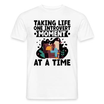 Taking Life One Introvert Moment At A Time Sayings - Men's T-Shirt - white - Front - AI Model Male 178 dark (178cm)