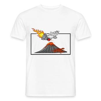 Dinosaur Graphic Badminton Player Shuttlecock Spor - Männer T-Shirt - Weiß - Vorne - AI Model Male 178 dark (178cm)