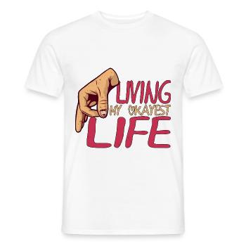 Vivre ma vie la plus agréable 7 - T-shirt homme - blanc - Devant - AI Model Male 178 dark (178cm)