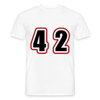 42 Number College - Men's T-Shirt - white - Front - AI Model Male 178 dark (178cm)