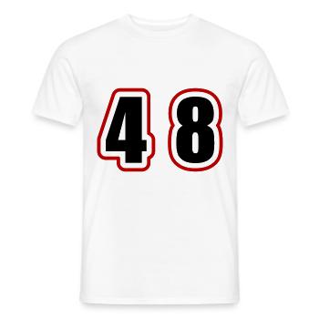 48 Number College - Men's T-Shirt - white - Front - AI Model Male 178 dark (178cm)