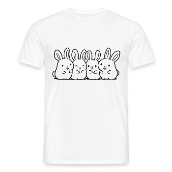 Équipe de lapins mignons - T-shirt homme - blanc - Devant - AI Model Male 178 dark (178cm)