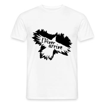 L' hiver arrive - T-shirt homme - blanc - Devant - AI Model Male 178 dark (178cm)