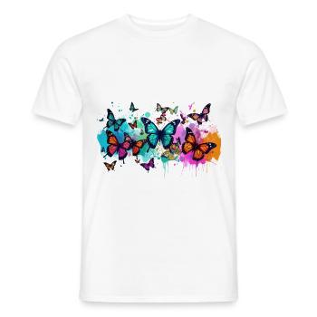 schmetterling,bunt,blumen,graffiti - Männer T-Shirt - Weiß - Vorne - AI Model Male 178 dark (178cm)