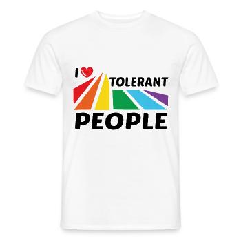 I Love Tolerant People Bisexual Gay Pansexual Rain - Männer T-Shirt - Weiß - Vorne - AI Model Male 178 dark (178cm)
