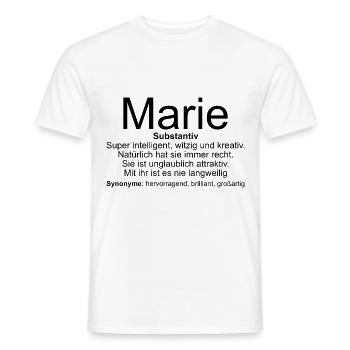 Name Definition Marie - Männer T-Shirt - Weiß - Vorne - AI Model Male 178 dark (178cm)