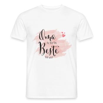 Oma du bist die Beste der Welt - Männer T-Shirt - Weiß - Vorne - AI Model Male 178 dark (178cm)